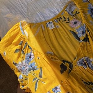Yellow Floral Flow Shirt